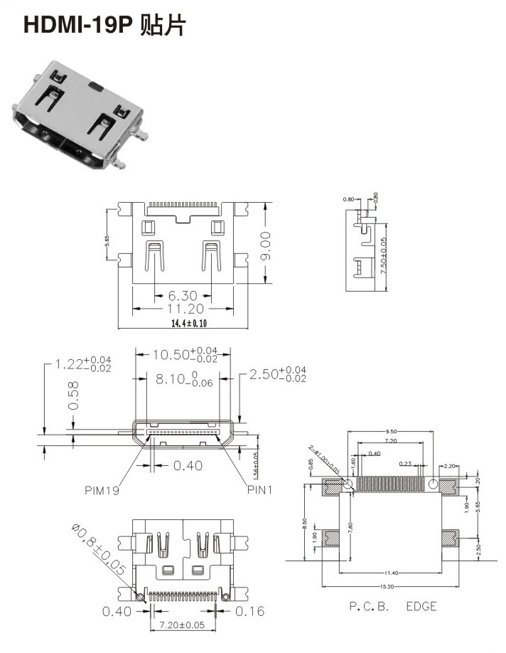 HDMI-19P 貼片